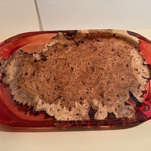 Large Elm Burl and Epoxy Serving Tray