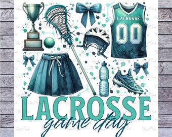 Watercolor Lacrosse PNG Design: Game Day Sublimation (Digital Download)