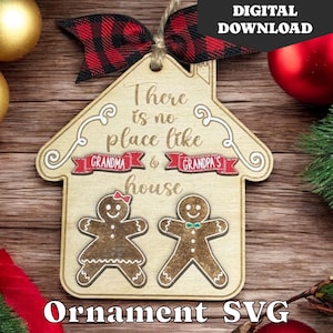 &quot;Kein Ort wie &quot;&quot;Großeltern&quot;&quot; Haus Ornament SVG digitaler Download - Großeltern Ornament - Weihnachtsverzierung SVG - nur digitaler Download.&quot;