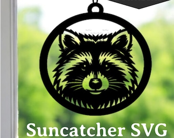 Raccoon Suncatcher SVG: Laser Cut File, Ornament (Digital Download)