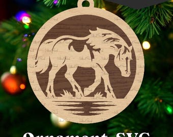 Horse Ornament SVG – Farm Animal Laser Cut File (Digital Download)