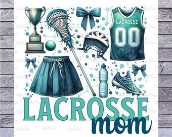Watercolor Lacrosse Mom PNG: Game Day Design (Digital Download)