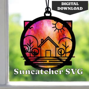 House Suncatcher SVG - Digital Download - Cut File - Laser Cut File - Ornament - Home - Neighbor - Realtor