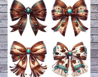 Western Bow PNG Bundle: Cowgirl Rodeo Clipart (Digital Download)