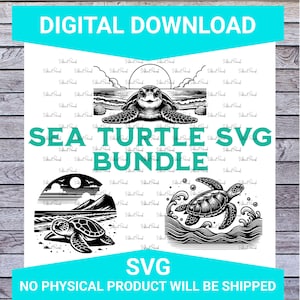 Sea Turtle SVG Bundle: Laser Cut File (Digital Download)