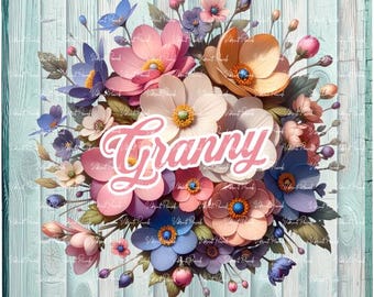 Floral Granny PNG – Mother's Day Image (Digital Download)