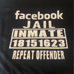 Facebook Jail Inmate Vinyl Mike Front Graphic tshirt tee