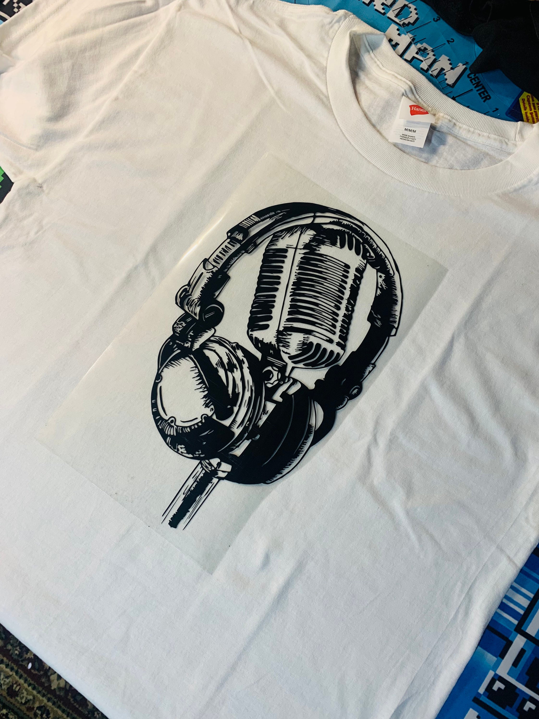 Mic and Headphones Graphic Tshirt Vinyl Mike Design Etsy
