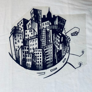 Around Town graphic T-shirt vinylmike design