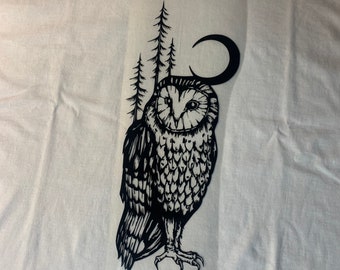 Midnight Owl Graphic T-shirt Vinylmike Design - Etsy