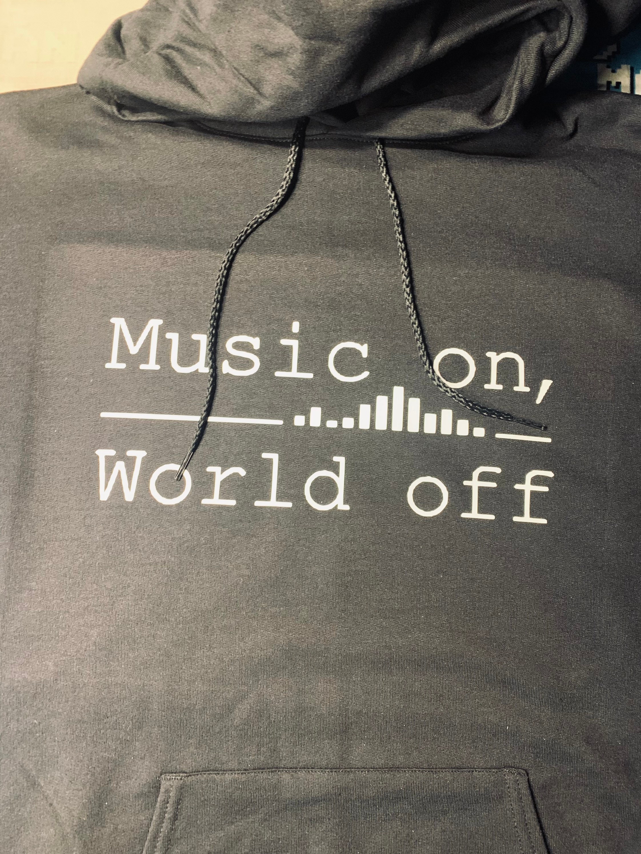 Music On World Off Front Design Hoodie Vinyl Mike Design. - Etsy