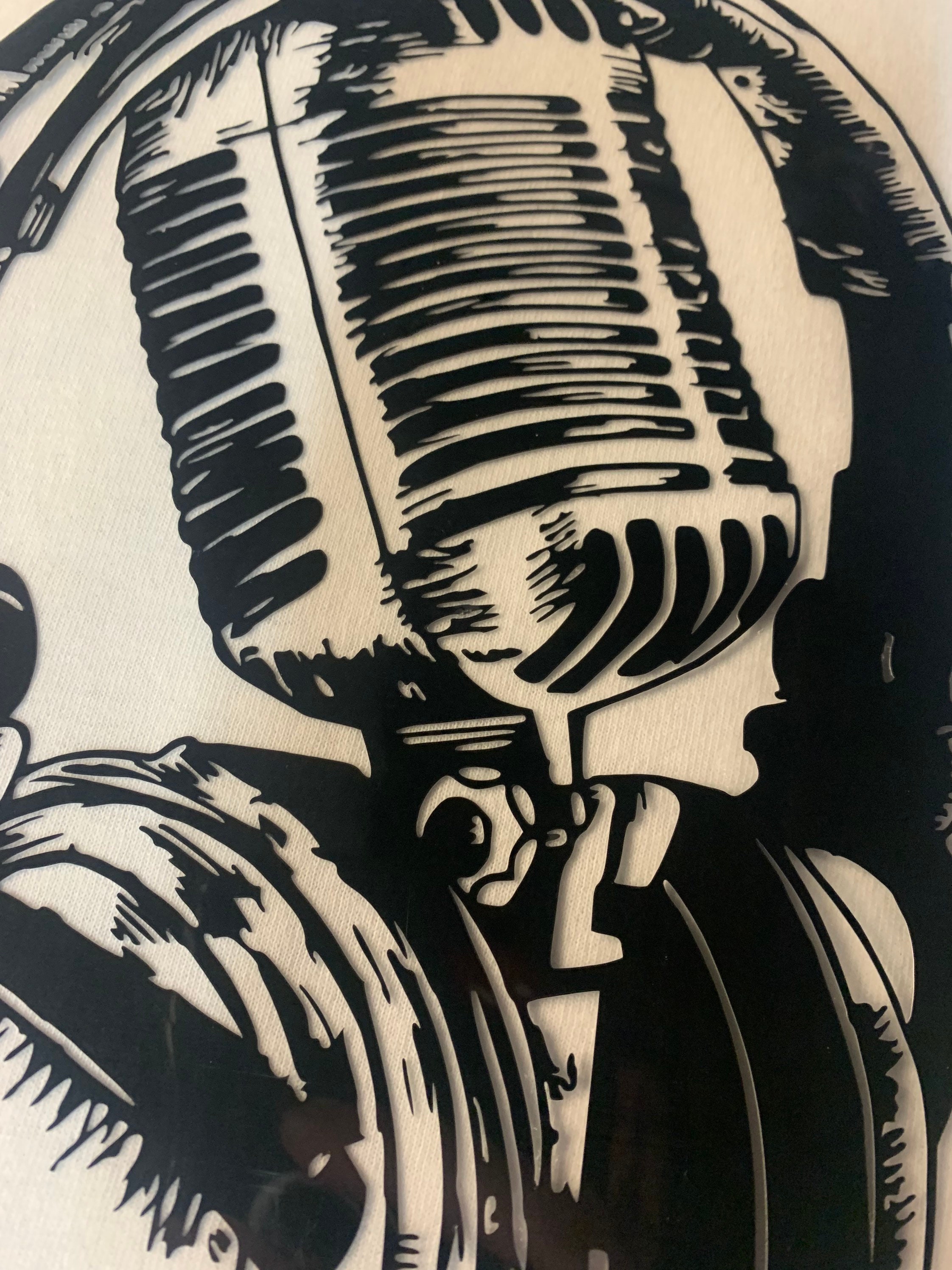 Mic and Headphones Graphic Tshirt Vinyl Mike Design Etsy