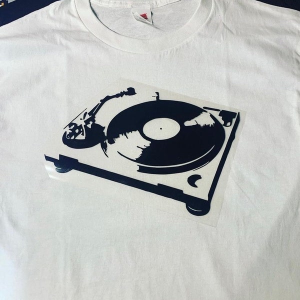 Dj Turntable graphic T-shirt vinyl mike design