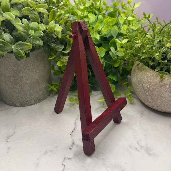 MAROON Mini Decor Easels | Tiered Tray Sign Easel | Wedding Sign Stand | Small Easels | Wood Easels | Wedding Place Card | Picture Holder