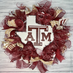 Texas A&M Aggie Wreath-Aggie birthday, housewarming, wedding, Christmas gift-Aggie Decor-Texas a and m wreath-Aggie Mom Gift