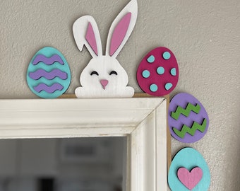 Easter Bunny Door Corner - Easter Bunny Sign - Bunny Easter - Easter Decor - Door Corners - Bunny with Eggs