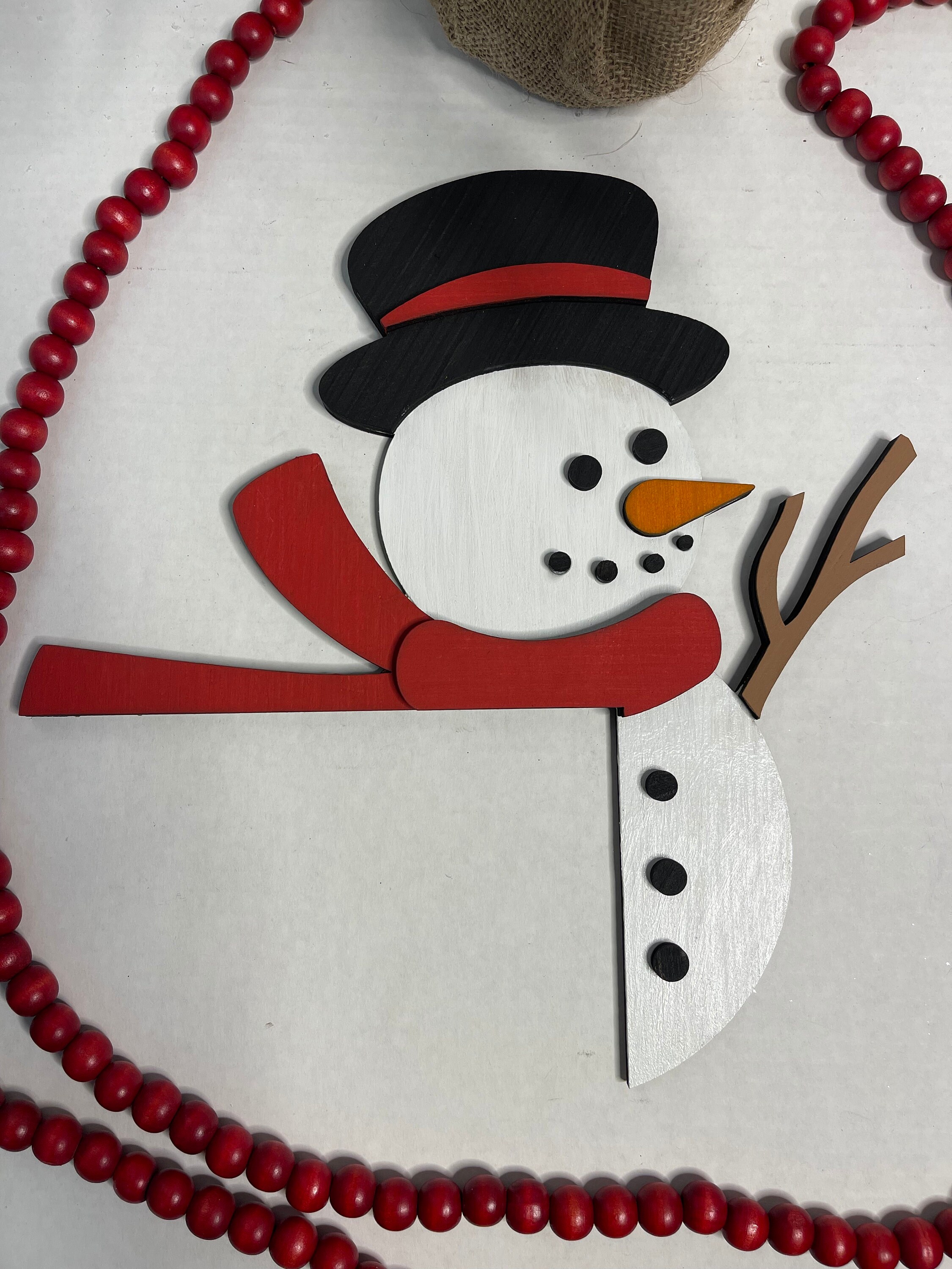 DIY Snowman Hoop Ornament - Crafting Cheerfully