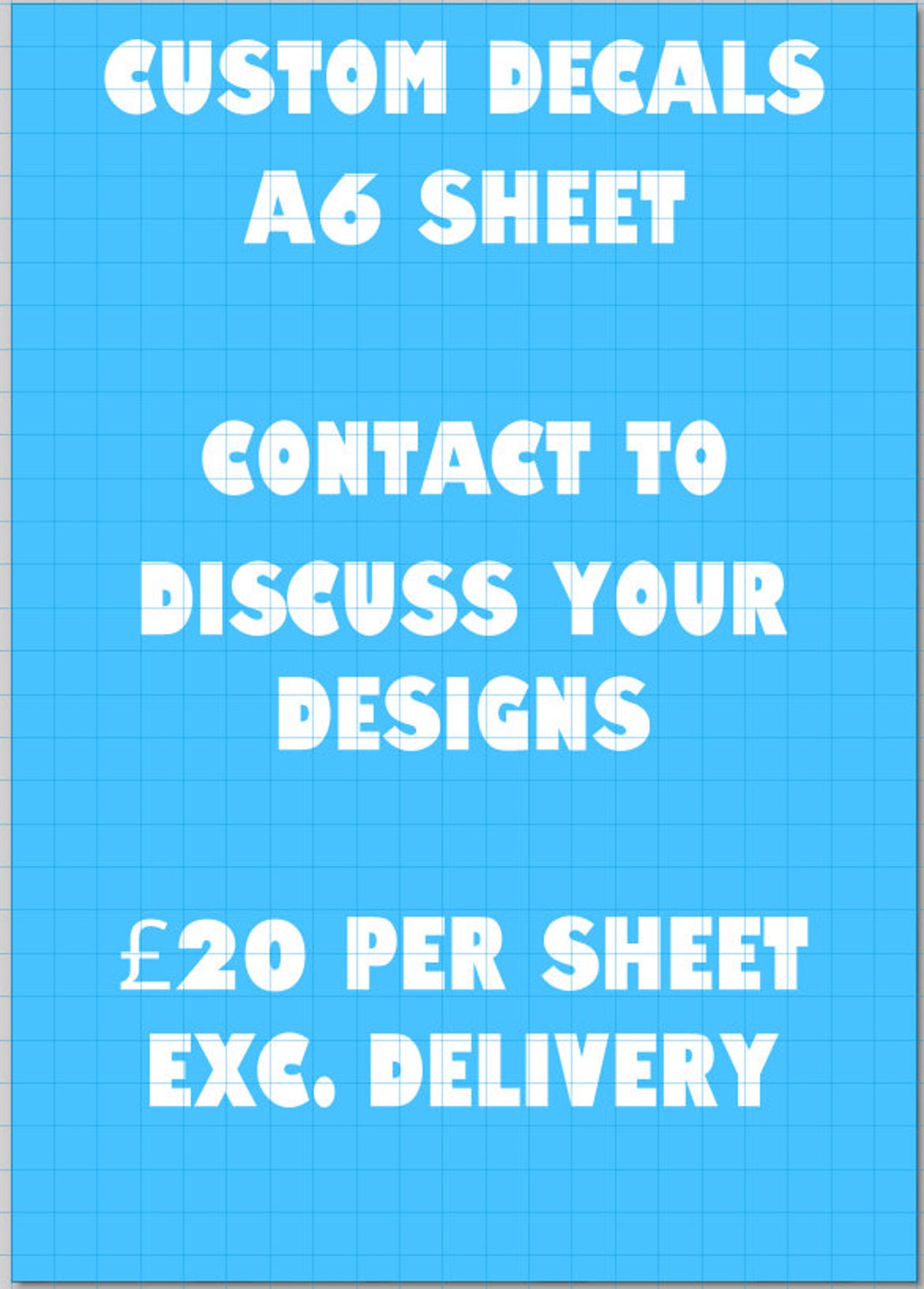 Custom Waterslide Decals. A6 Sheet. Etsy UK