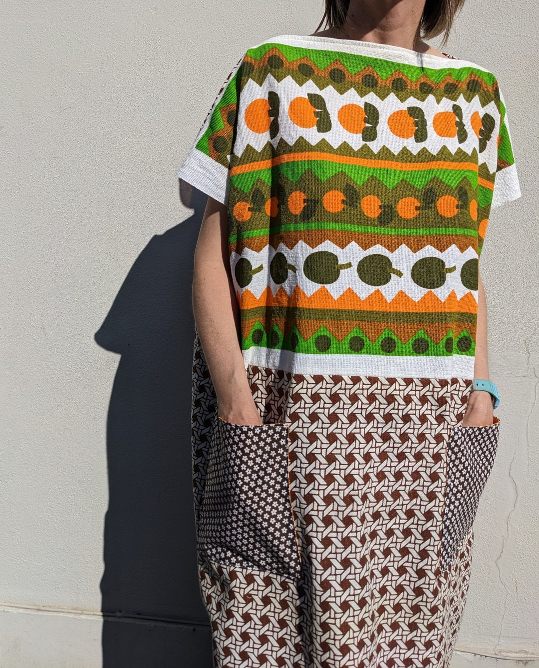 Tea Towel Dressprint Dress Vintage Tea Towel Dress Upcycled Etsy UK