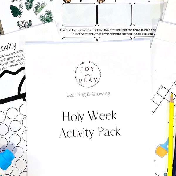 Orthodox Holy Week Printable Activity Pack, Busy Book, Christian, Coptic, Reading, Writing, Counting, Kids Puzzles, Easter, Good Friday