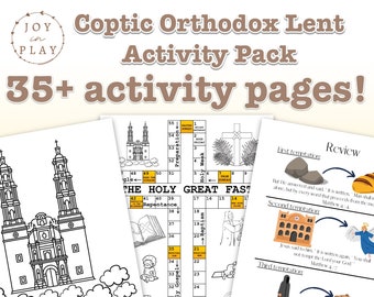 Coptic Orthodox Lent Printable Activity Pack, Liturgical, Christian, Sunday School, Bible Readings, Holy Great Fast