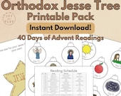 Orthodox Jesse Tree Printable Activity Pack, Christian, Coptic, Antiochian, Greek, Eastern, Oriental, Sunday School, Bible Reading