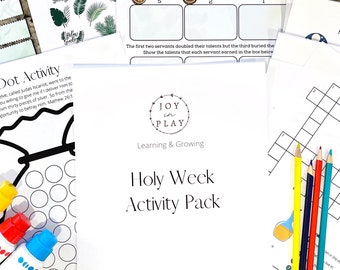 Orthodox Holy Week Printable Activity Pack, Busy Book, Christian, Coptic, Reading, Writing, Counting, Kids Puzzles, Easter, Good Friday