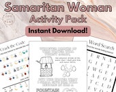 Samaritan Woman at the Well Printable Activity Pack, Christian, Bible Lesson, Word Search, Crack the Code, Sunday School, Homeschool