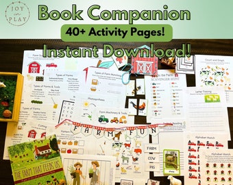 The Farm That Feeds Us Book Unit Study, Activity Printable Pack, Montessori, Writing, Math, Kids Puzzles, Farming, Homeschool