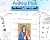 Holy Theotokos St. Mary Iconography Study, Orthodox Printable Activity Pack, Christian, Coptic, Oriental, Eastern Icon, Sunday School