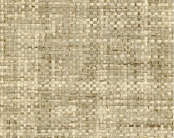 Papel pintado tradicional con textura de fibra vegetal tejida
