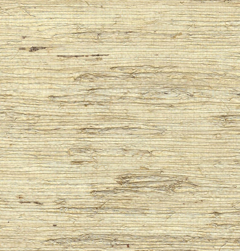 Puede incluir: Primer plano de un papel pintado texturizado en tonos naturales. La superficie tiene un aspecto tejido con l&iacute;neas horizontales y variaciones de color, que van del beige claro al marr&oacute;n claro. El material parece estar hecho de fibras naturales.