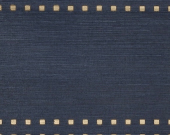Studded Stripe Grasscloth Wallpaper - Traditional Wallpaper