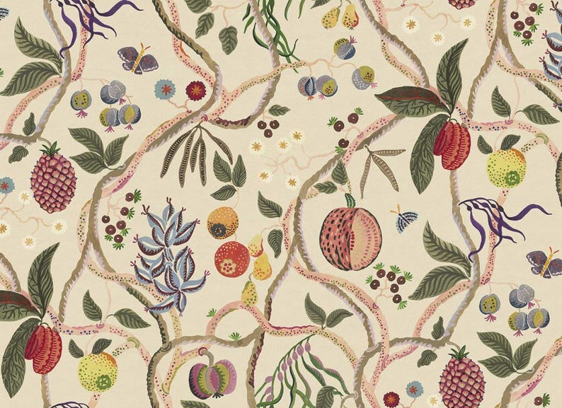 Herbarium Wallpaper Traditional Wallpaper Etsy