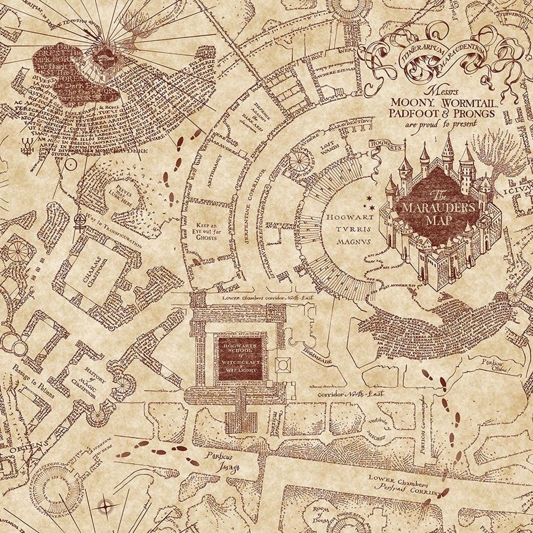 Marauders Map Peel & Stick Wallpaper - Self Adhesive Wallpaper - Etsy