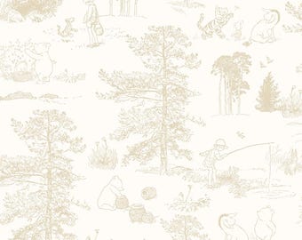 Winnie the Pooh Toile Peel & Stick Wallpaper - Self Adhesive Wallpaper
