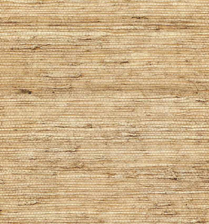 Puede incluir: Primer plano de un papel pintado texturizado en tonos naturales. La superficie est&aacute; tejida con fibras horizontales y verticales, creando un patr&oacute;n rugoso y org&aacute;nico. El color es un beige c&aacute;lido con variaciones tonales.