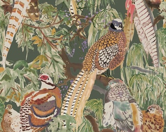 Pheasant Wallpaper - Traditional Wallpaper