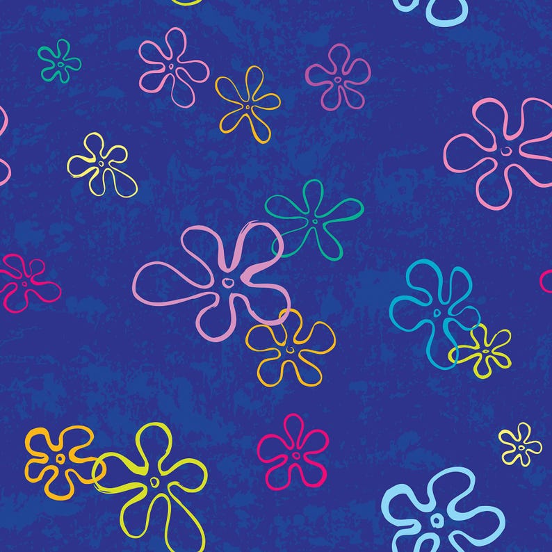Bikini Bottom Stylized Floral Peel & Stick Wallpaper - Self Adhesive ...