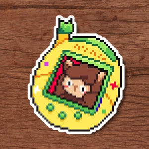 Java-gotchi Pixel Sticker // Waterproof/Weatherproof Sticker // Laptop, Phone, Water bottle Decal