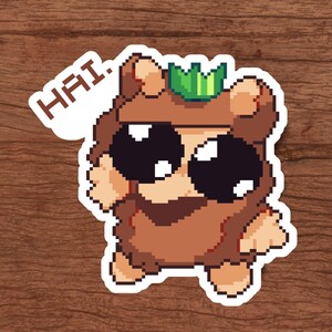 HAI Java Pixel sticker // Waterproof/Weatherproof Sticker // Laptop, Phone, Water bottle Decal