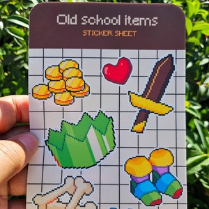 Stickervel oldschool items // Waterdicht/weerbestendig stickervel