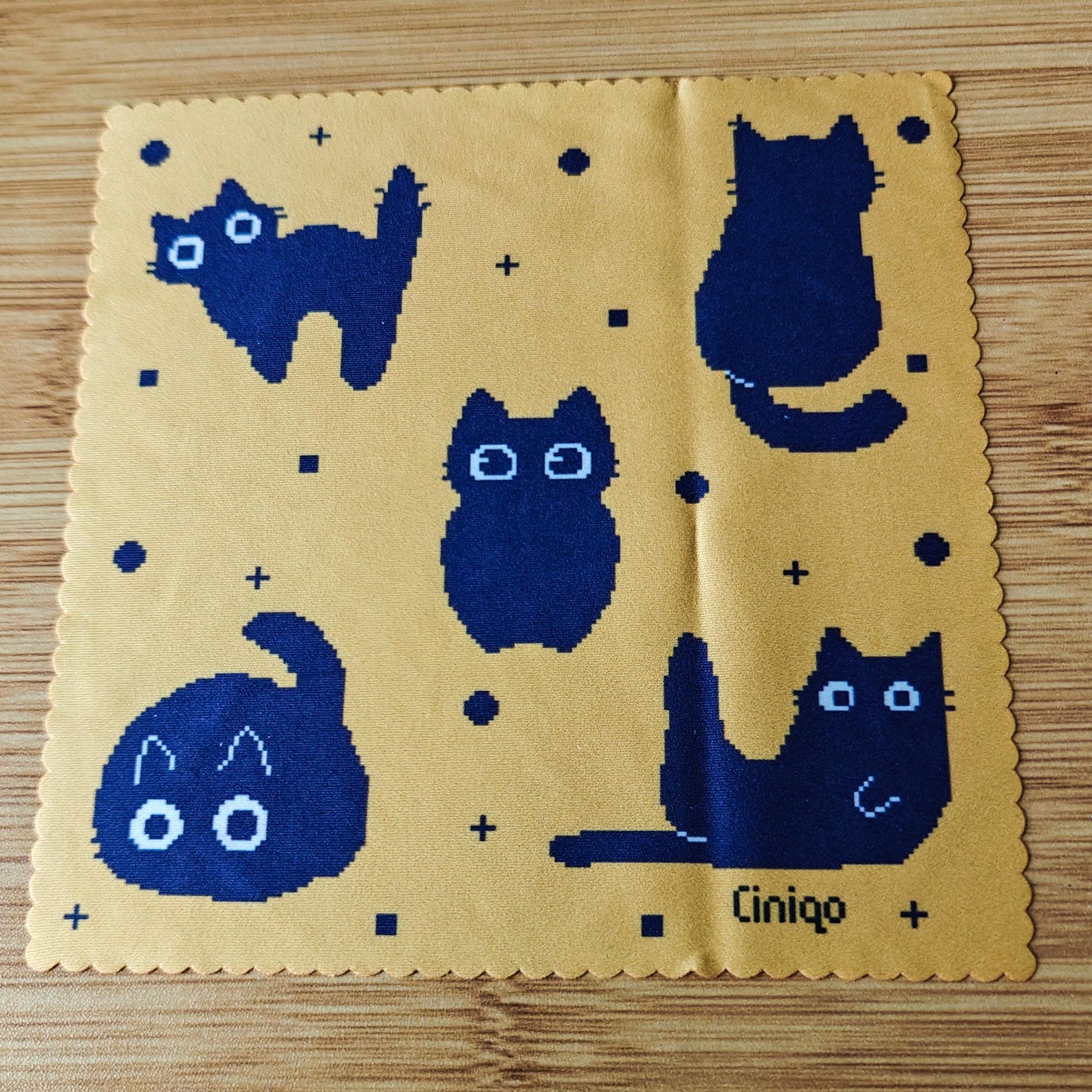 Cute Black Cat Microfiber Cloth, Void Cat Screen Cleaner, Cat Glasses ...