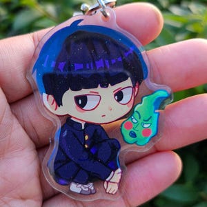 MP100 charm keychains - Mob + Dimple and Reigen // Acrylic Keychains Charms 2.5in // Double Sided