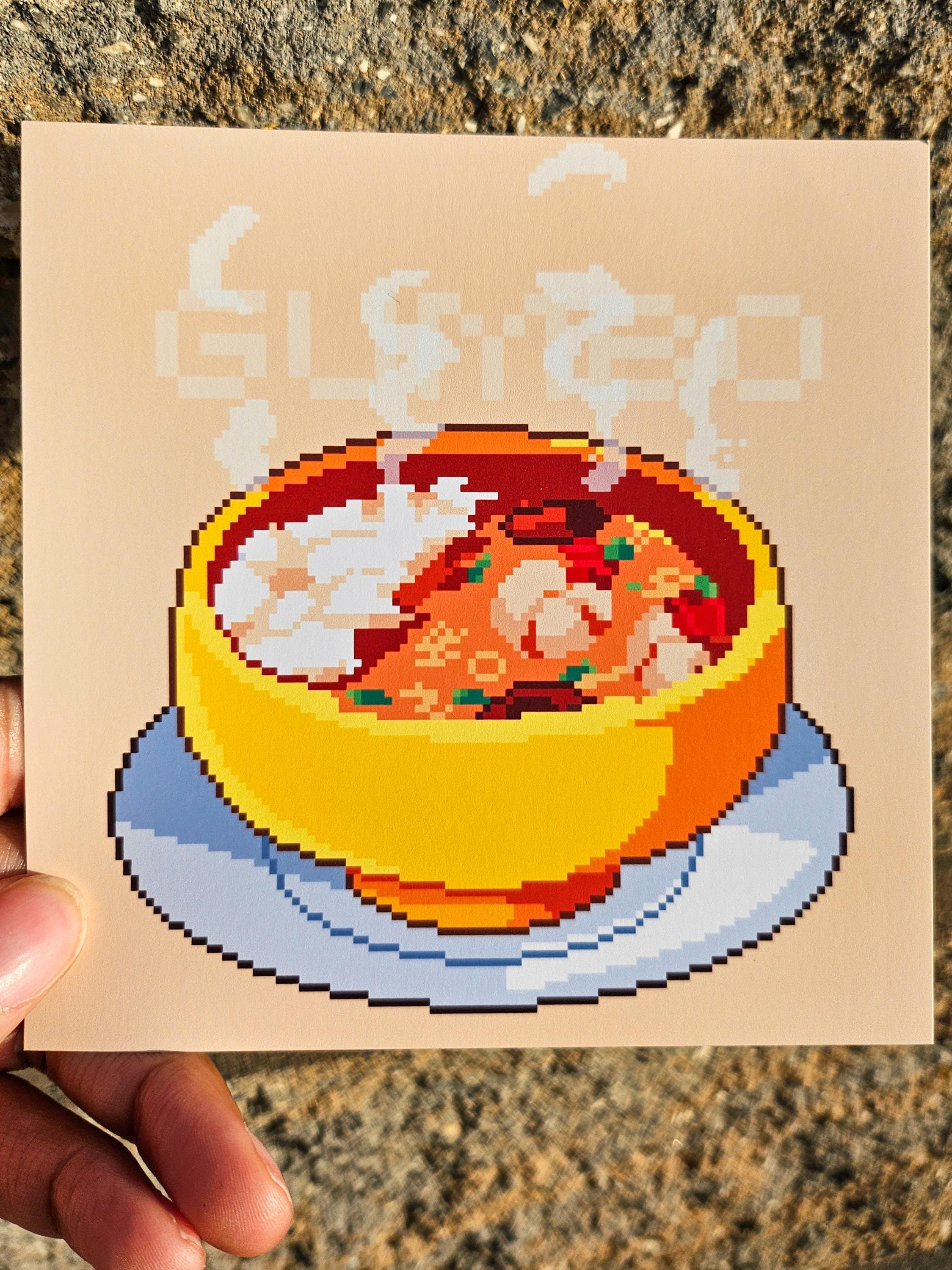 Gumbo Pixel Art Print // Matte Photo Paper // Cute Pixel Food Mini Prints  // Original Pixel Art Prints // 10x10in/5x5in Print