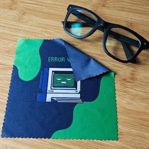 Error 404 PC Microfiber Cloth, Programmer Screen Cleaner, Funny Tech Gift, Coding Glass Cleaning Cloth, Gamer Keyboard & Monitor Cleaner