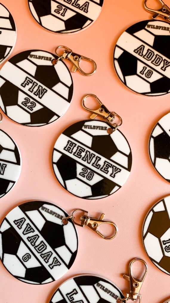 Personalized soccer keychains deals