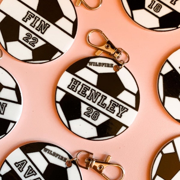 Personalized Soccer Tag/ Team gift / soccer keychain