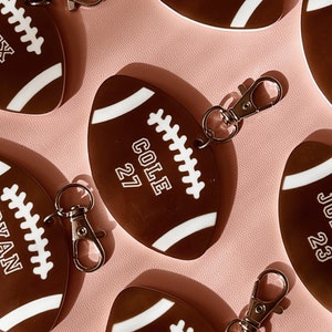 Football key chains / bag tags / football team gifts