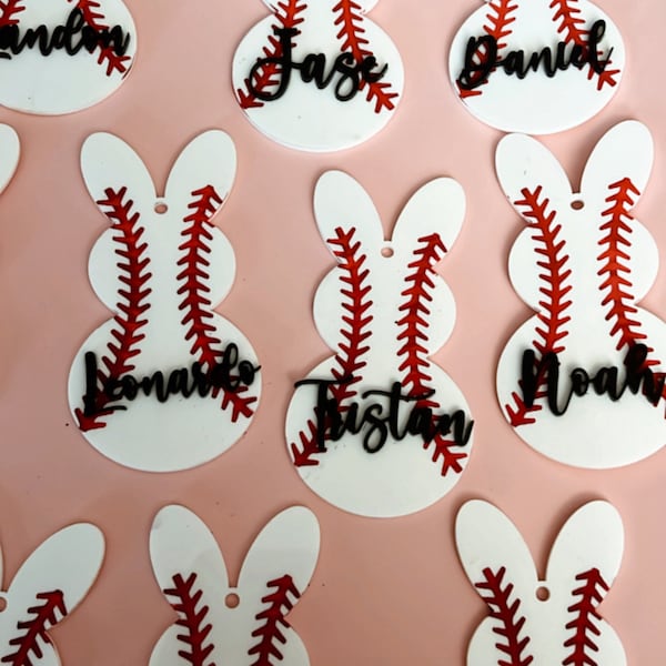 Easter baseball gift tag / Easter class tag / /Easter basket / Personalized Baseball key chain / Bag Tag / Team gift